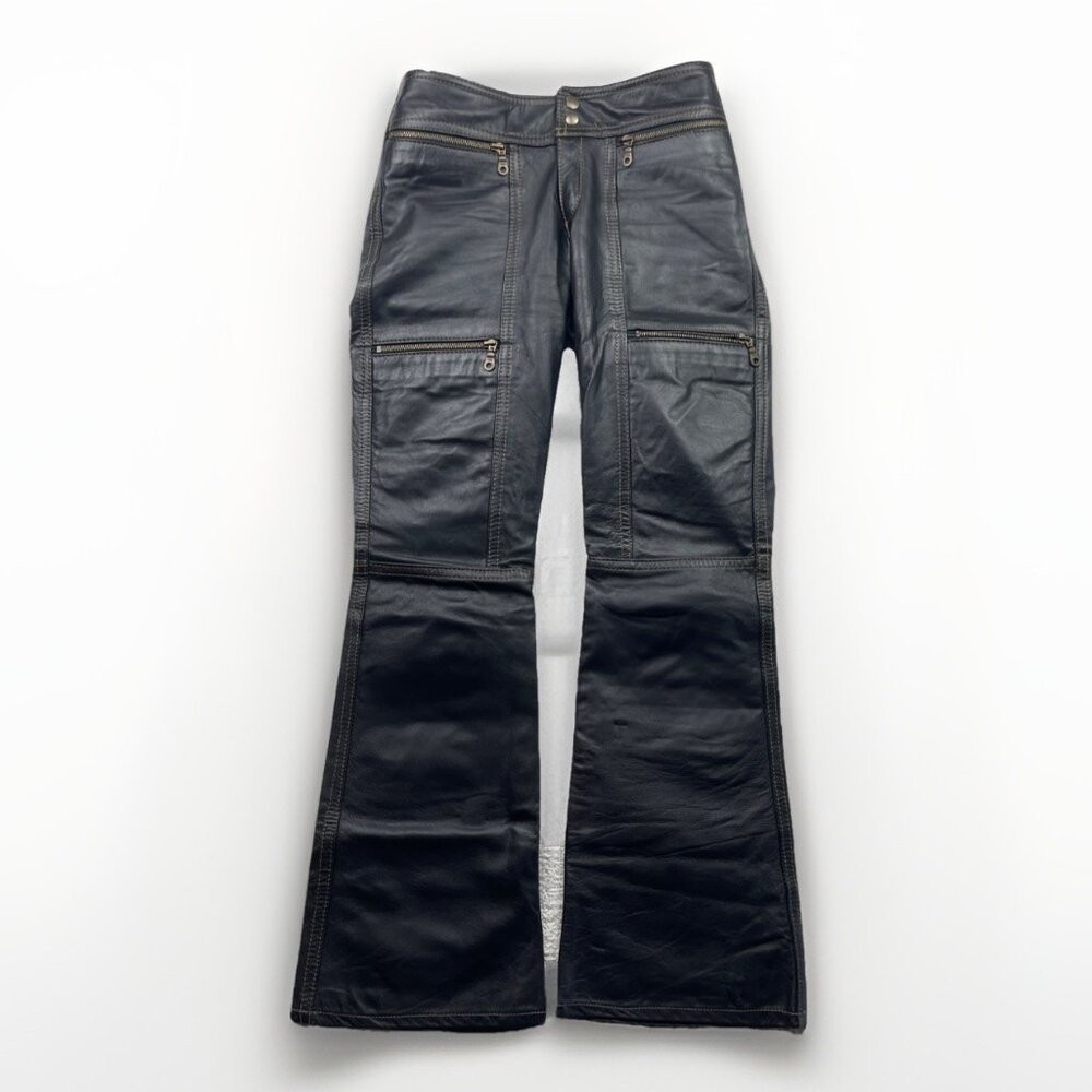 Guillaume Artelli Canada Leather Pants Biker Moto Goth Tech Punk Wom 5-6 Bootcut